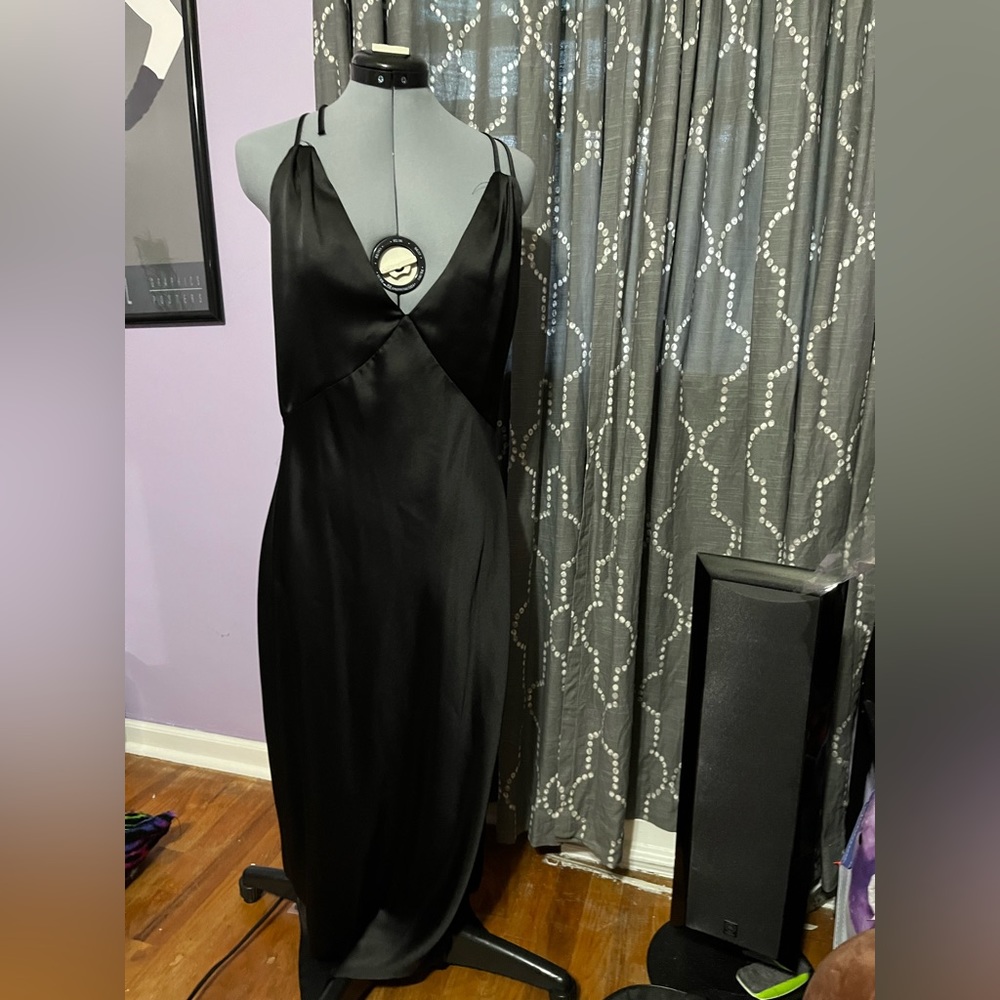 Vintage Vegas vibes dress in Black silk by Dress Forum | Size 8-10